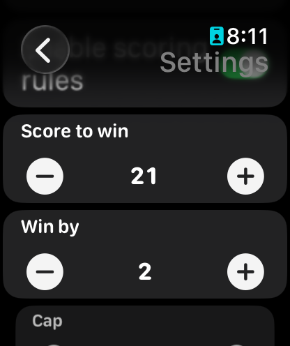 VBScore Apple Watch Scoring Rules